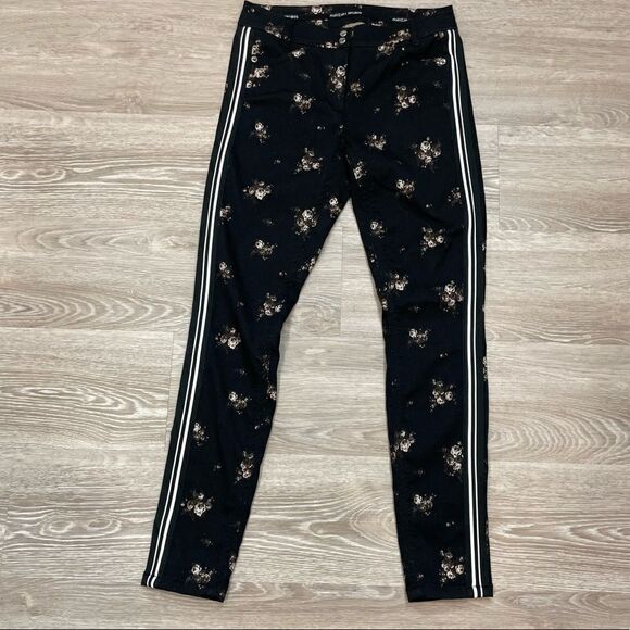 Marc Cain Floral Print Jeans Side Stripes Stretch Skinny Leggings Pants Treasure - Picture 2 of 8
